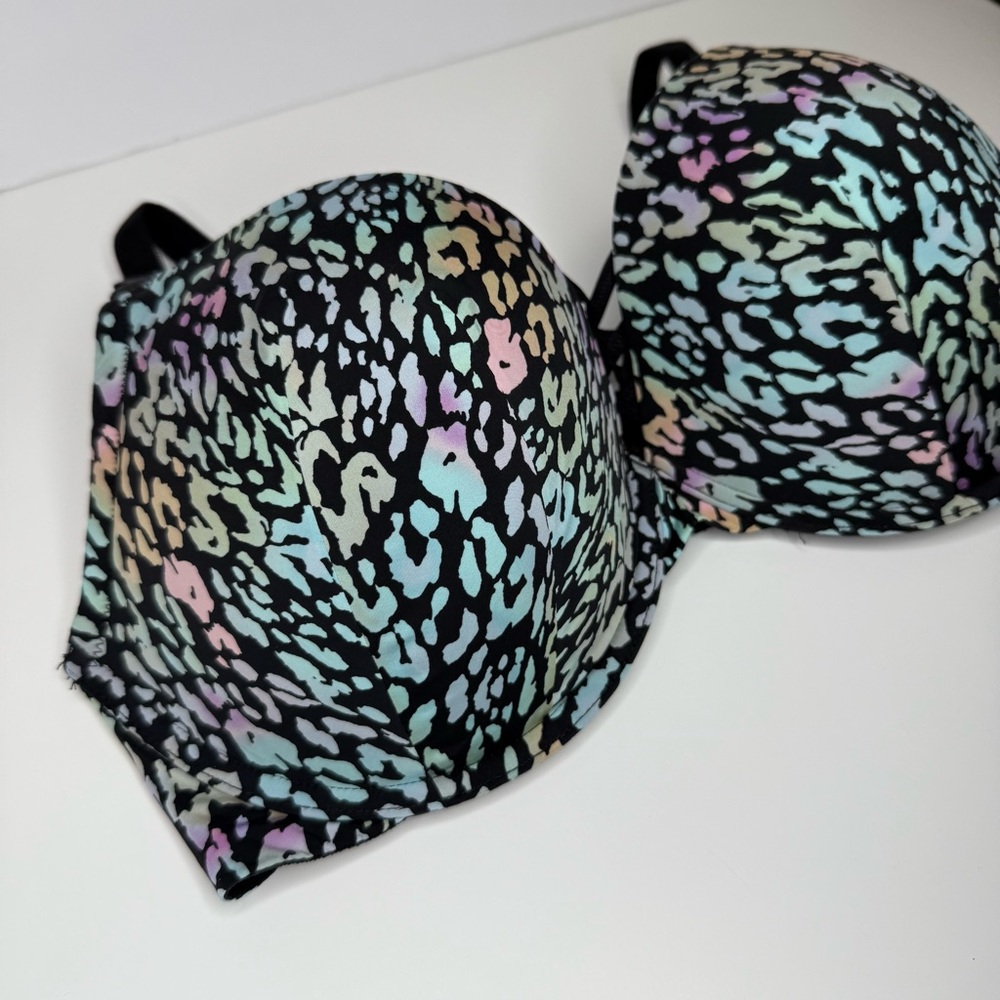 Torrid XO Plunge Push-Up Bra Sweeping Leopard Animal Print Size 40 DDD - Picture 7 of 10